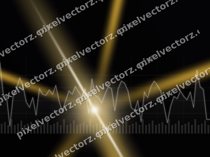 Glowing neon chart background in amber and purple