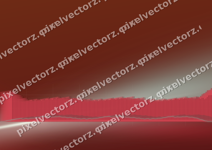 Glowing neon chart background in red and pale lime