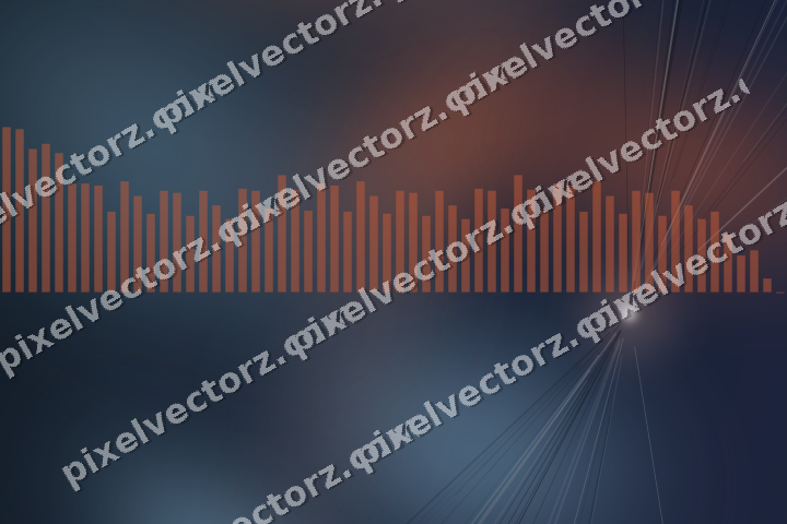 Glowing neon chart background in orange and cyan