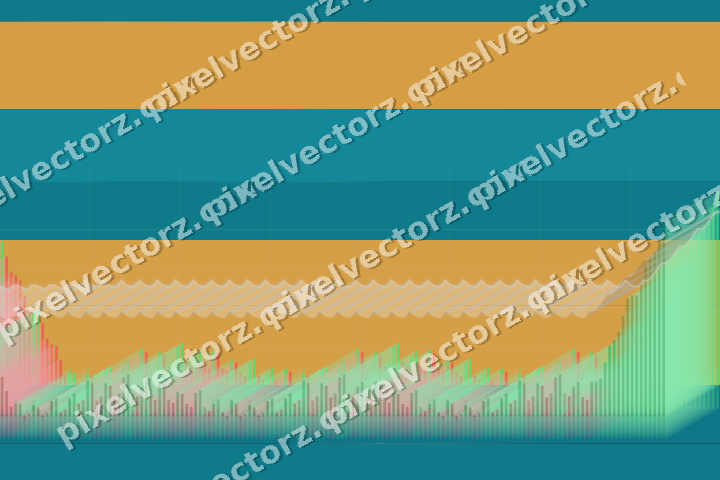 Glowing neon chart background in amber and teal