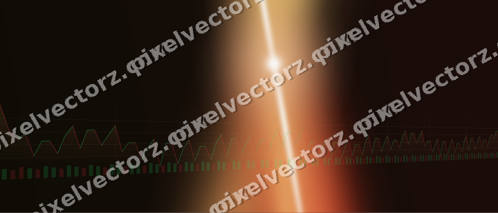 Glowing neon chart background in orange and amber