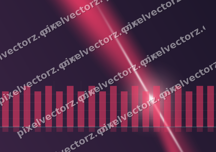 Glowing neon chart background in pink and amber