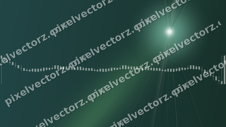 Glowing neon chart background in dark green and red