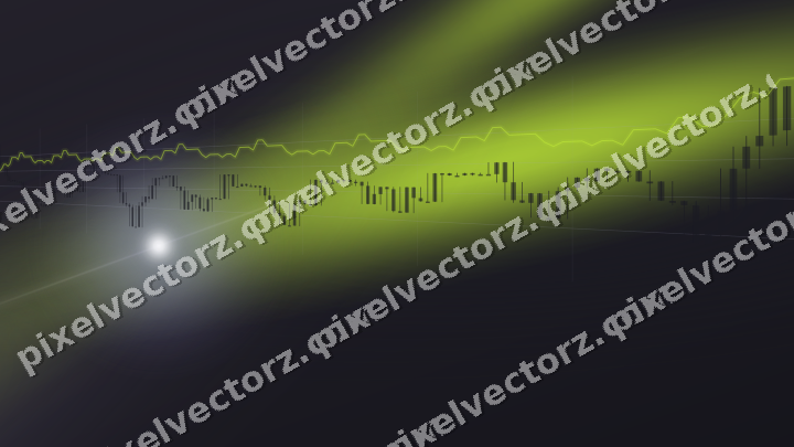 Glowing neon chart background in purple and lime
