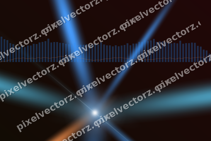 Glowing neon chart background in blue and red