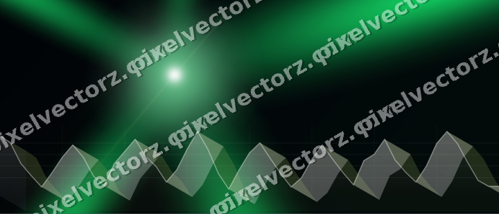 Glowing neon chart background in green and lime