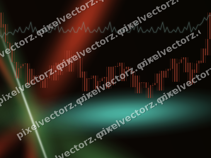Glowing neon chart background in red and orange