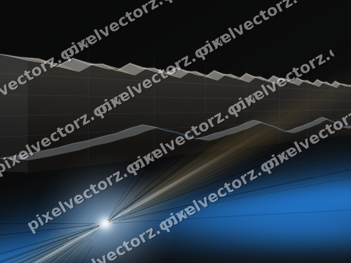 Glowing neon chart background in blue and red
