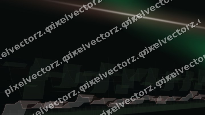 Glowing neon chart background in green and red