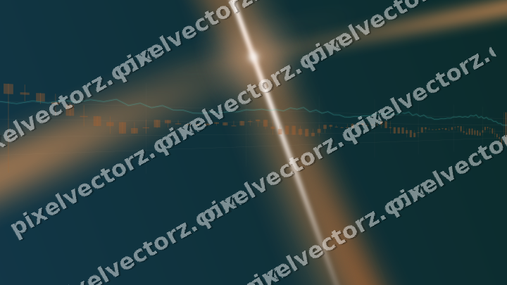 Glowing neon chart background in orange and teal