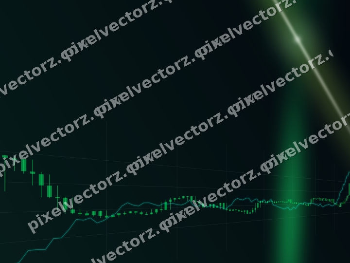 Glowing neon chart background in green and lime