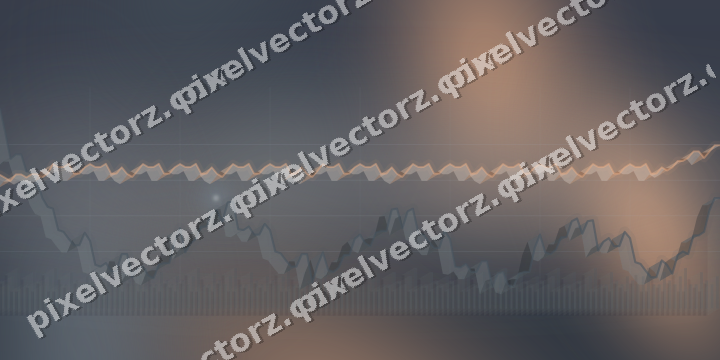 Glowing neon chart background in blue and orange