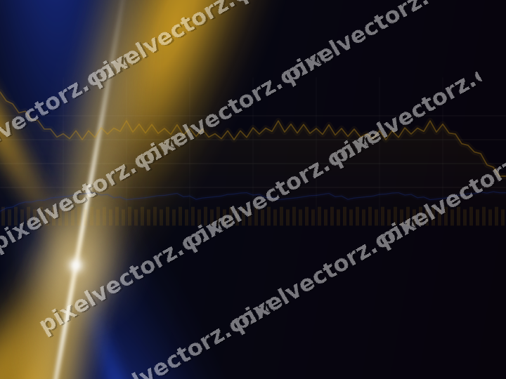 Glowing neon chart background in amber and blue