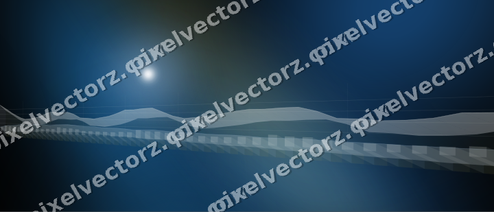 Glowing neon chart background in blue and yellow