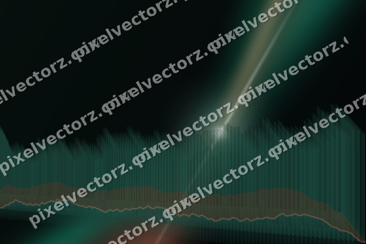 Glowing neon chart background in green and orange
