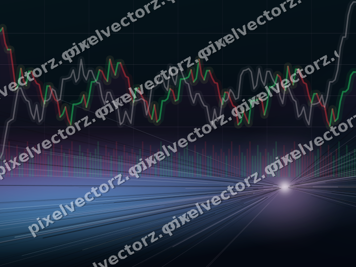 Glowing neon chart background in magenta and purple