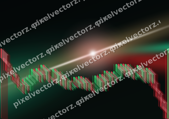 Glowing neon chart background in red and green