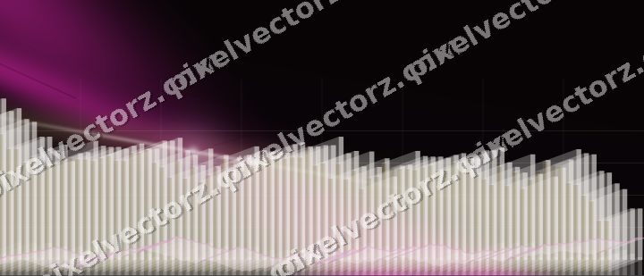 Glowing neon chart background in magenta and lime