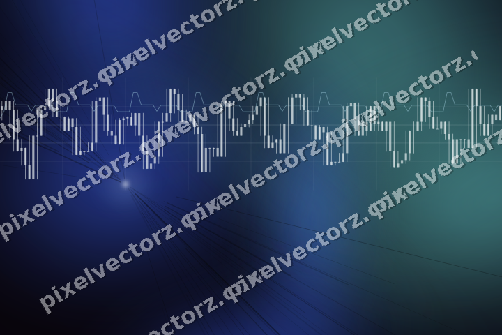 Glowing neon chart background in blue and cyan