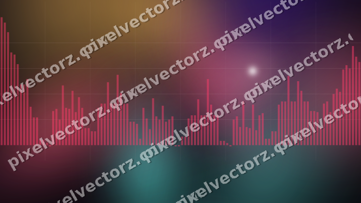 Glowing neon chart background in pink and amber