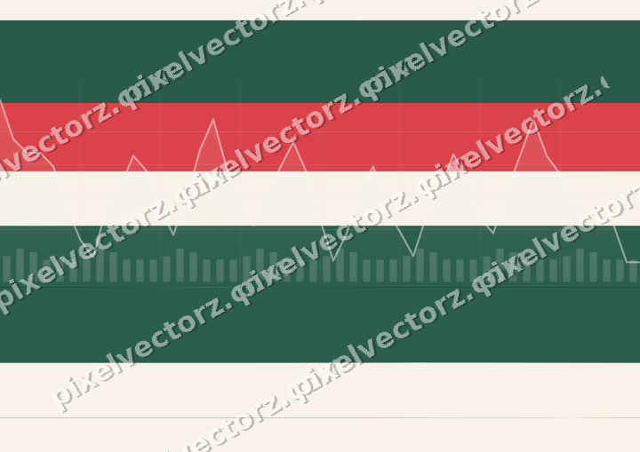 Glowing neon chart background in green and red
