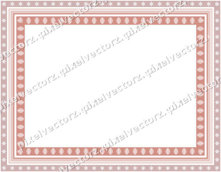 Decorative picture frame border in pale pink with star band