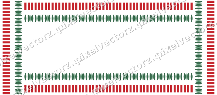 Decorative picture frame border in dark green and red with dentil