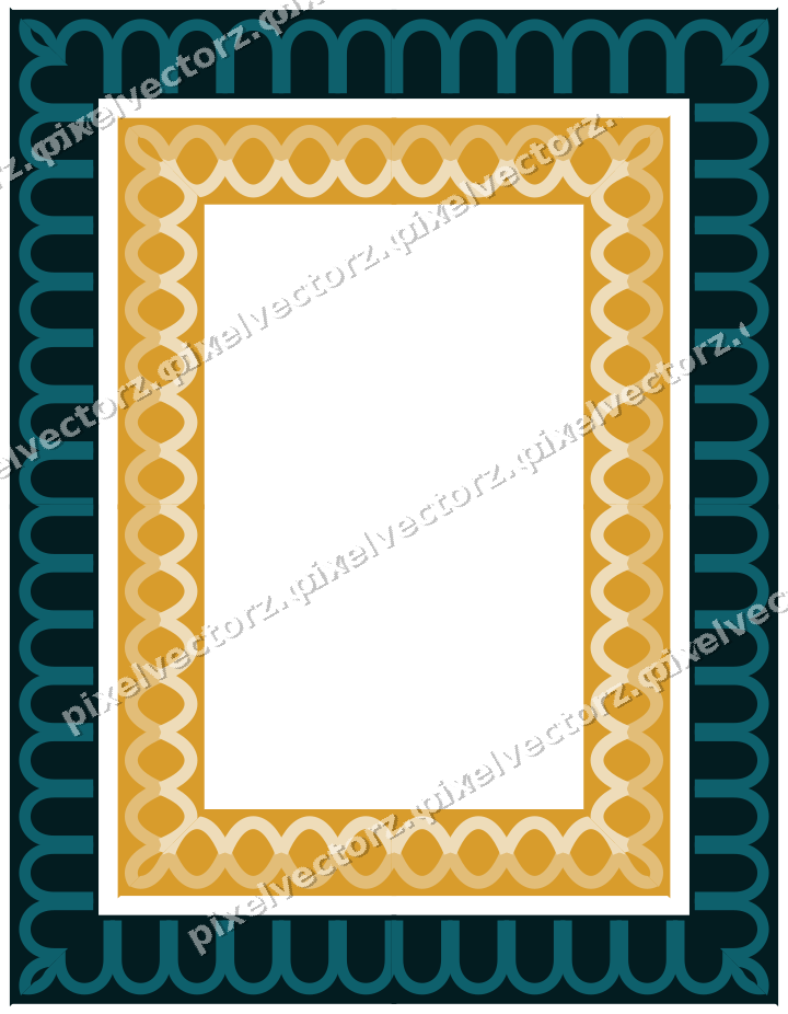 Decorative picture frame border in amber with arcade frieze