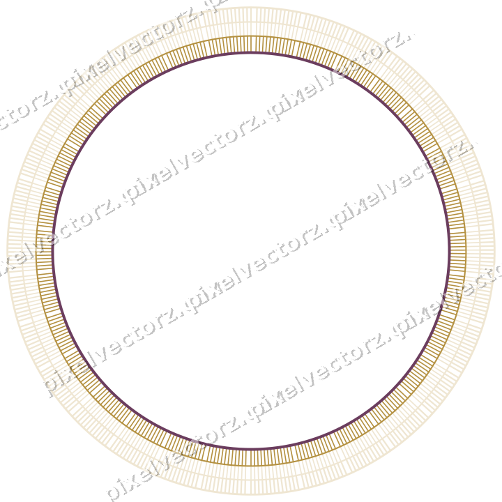 Decorative line art frame in dark magenta and amber with oval