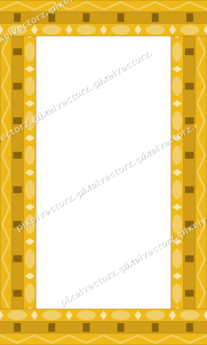 Decorative picture frame border in amber and blue with zigzag