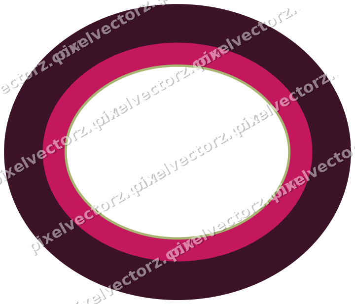 Decorative line art frame in lime and pink with oval and solid band