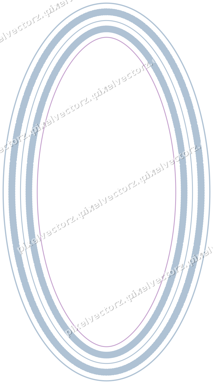 Decorative line art frame in purple and blue with oval and dotted line