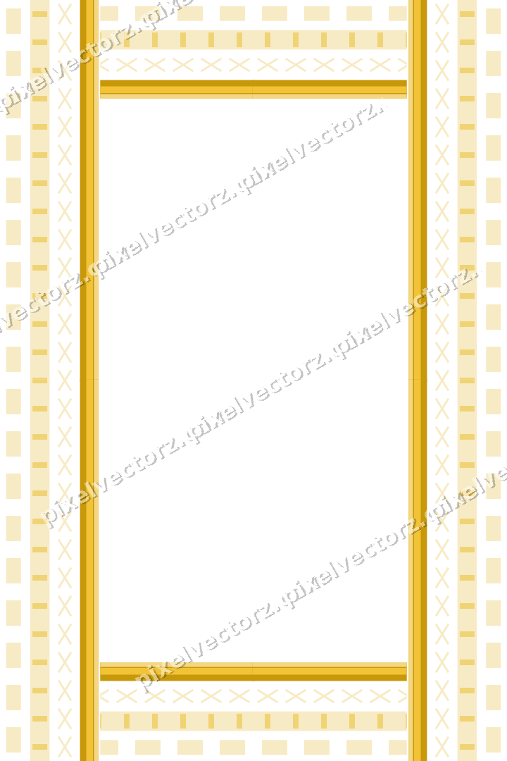 Decorative picture frame border in dark blue and amber with cross band