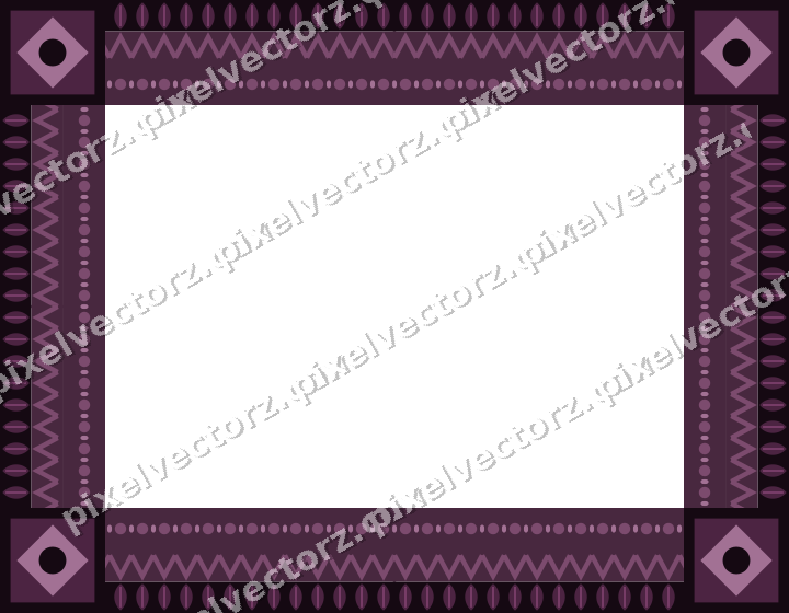 Decorative picture frame border in dark magenta and lime with zigzag