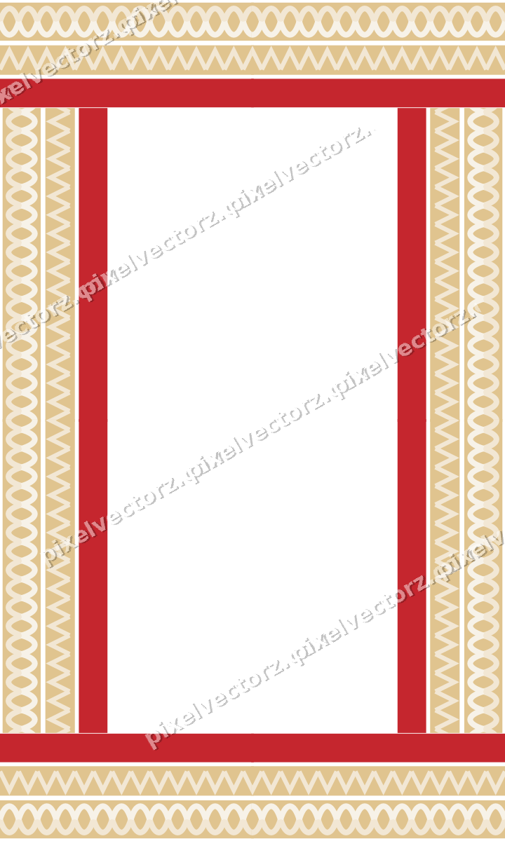 Decorative picture frame border in dark green and red with zigzag