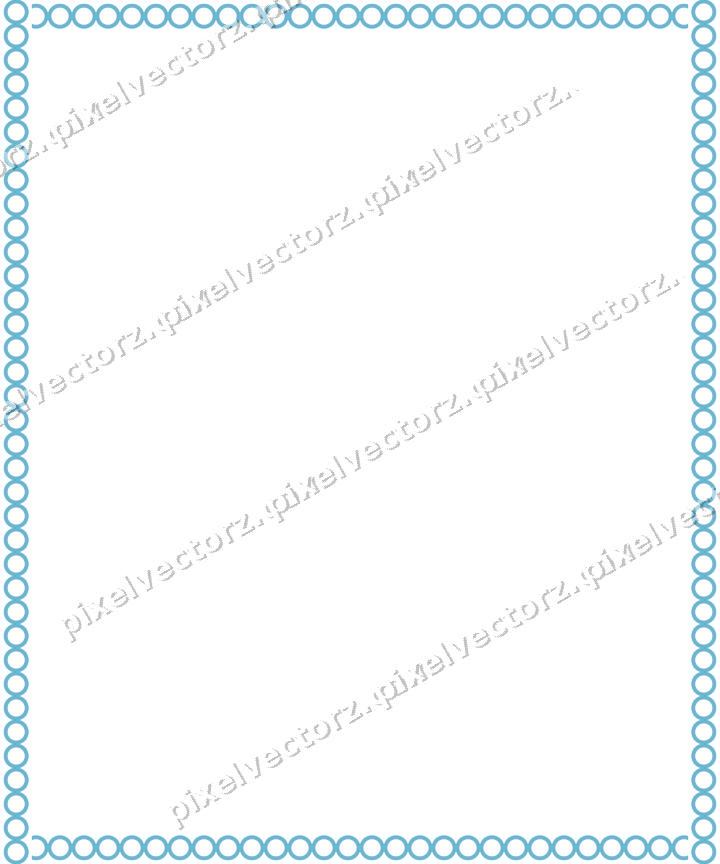 Decorative picture frame border in blue and cyan with ring chain