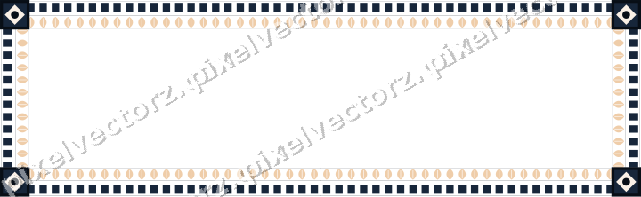 Decorative picture frame border in dark blue and orange with dentil