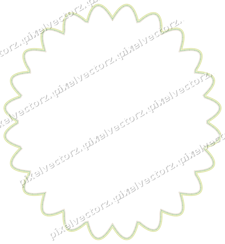 Decorative line art frame in lime and yellow with oval