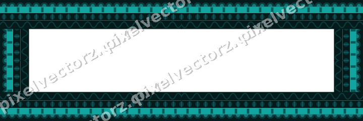 Decorative picture frame border in orange and teal with scale band