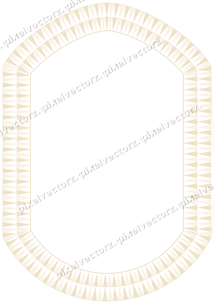Decorative line art frame in dark pink and amber with label plaque