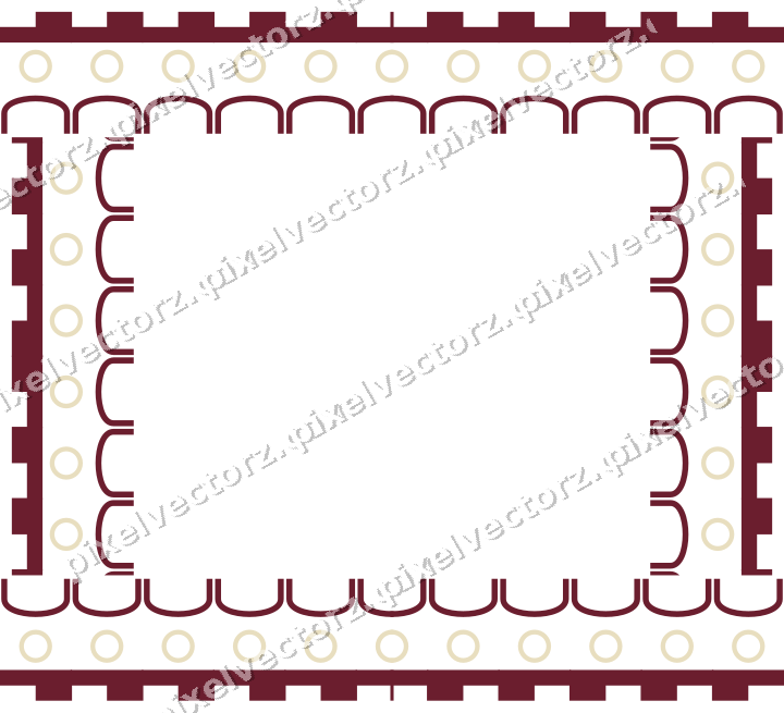 Decorative picture frame border in dark pink and red with step band