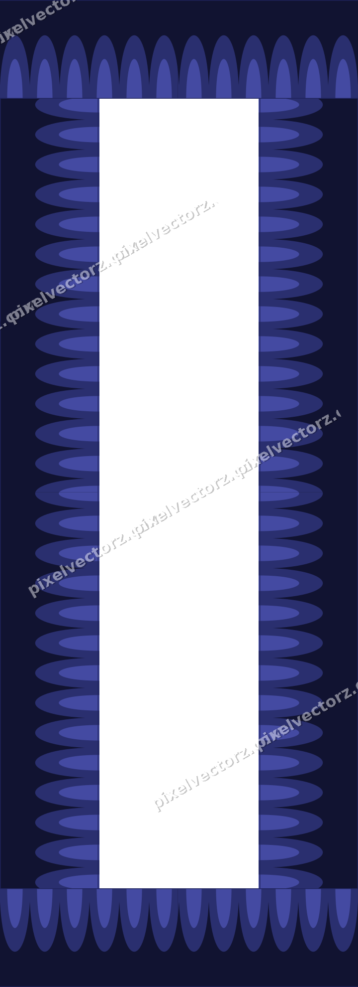 Decorative picture frame border in dark blue and amber with scale band