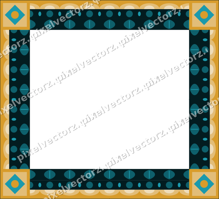 Decorative picture frame border in amber with bead and reel