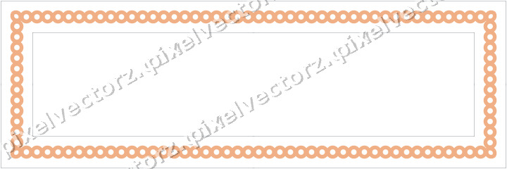 Decorative picture frame border in blue and orange with ring chain