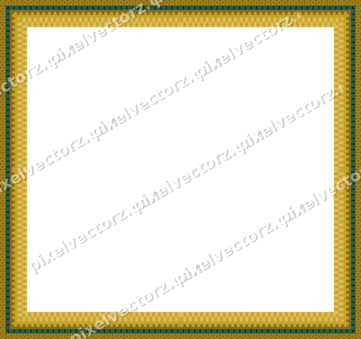 Decorative picture frame border in dark green with ring chain