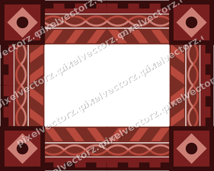 Decorative picture frame border in dark red with guilloche