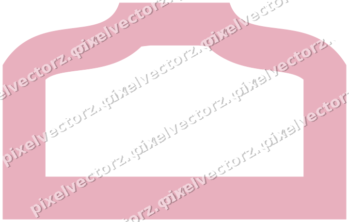 Decorative line art frame in pale pink and pale red with label plaque