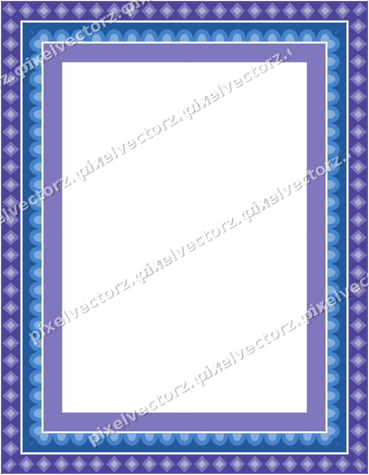 Decorative picture frame border in blue and cyan with scale band