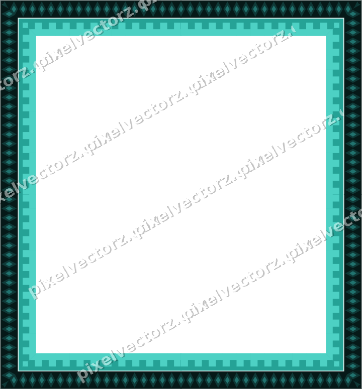 Decorative picture frame border in orange and teal with diamond band