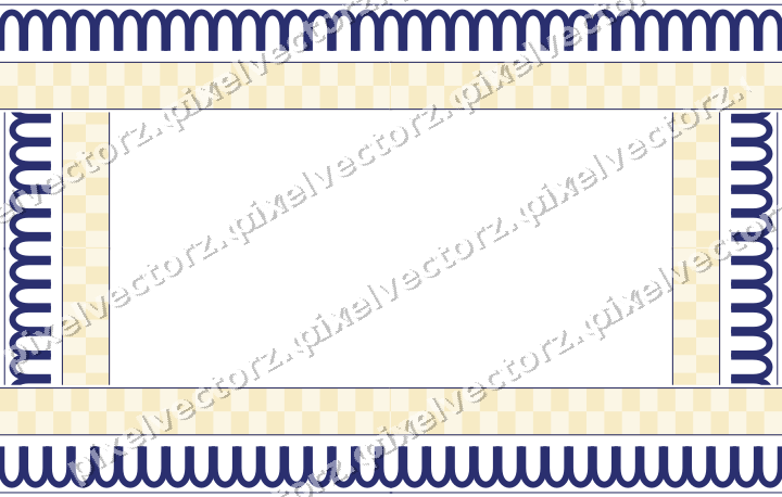 Decorative picture frame border in dark blue with arcade frieze